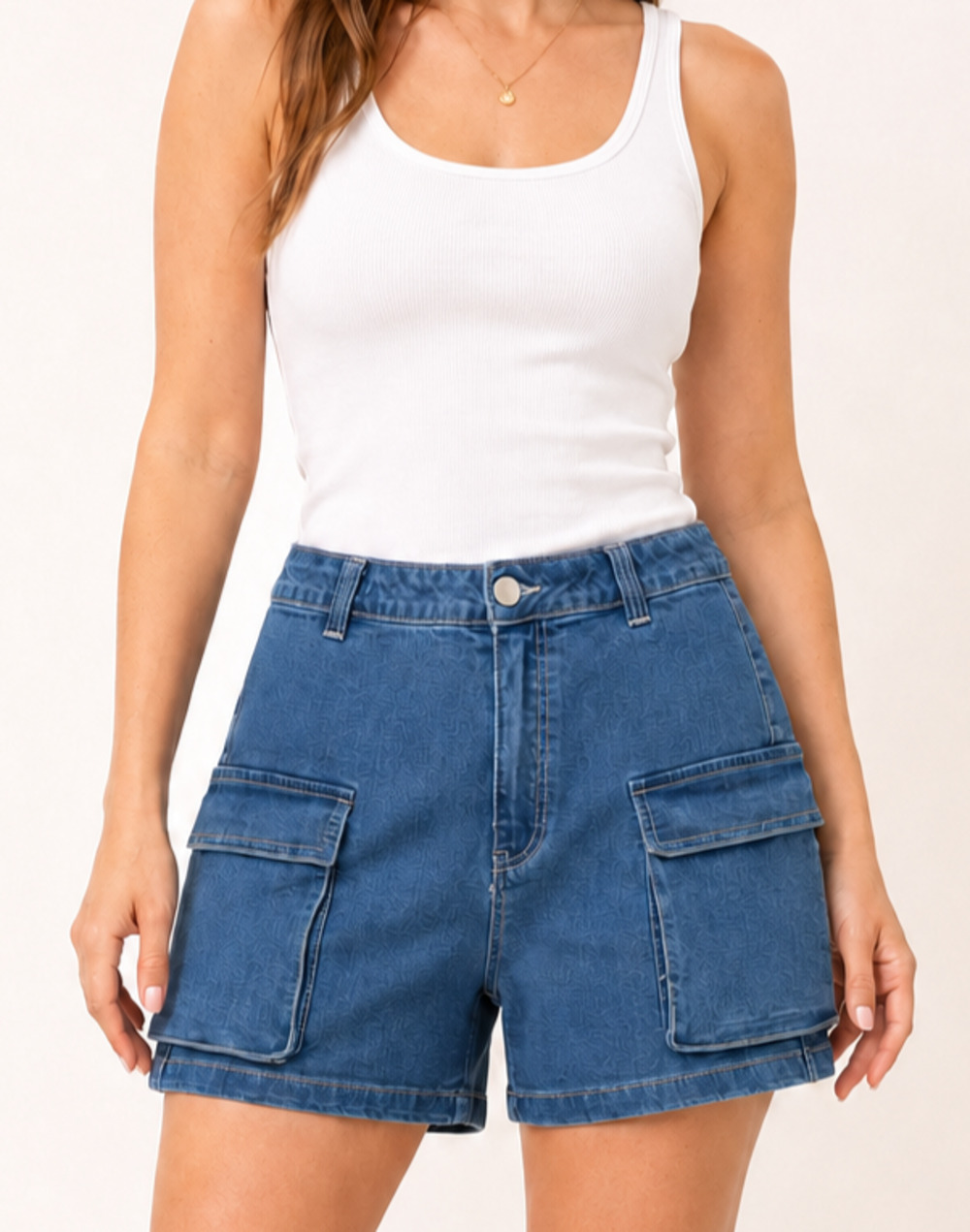 Love Tree Denim Women’s Large Stretch Cargo Shorts NWT High Rise Casual Y2K